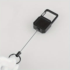 Metal Square Keychain Buckle Retractable Key Chain For Outdoor Camping