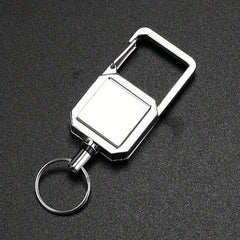 Metal Square Keychain Buckle Retractable Key Chain For Outdoor Camping