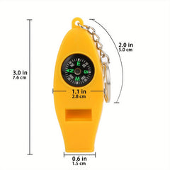 Emergency Survival Whistle with Compass Thermometer Magnifier