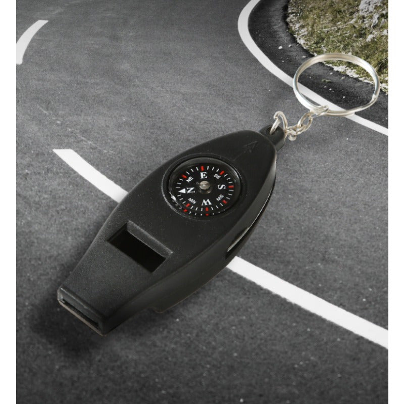 Emergency Survival Whistle with Compass Thermometer Magnifier