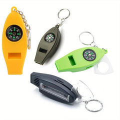 Emergency Survival Whistle with Compass Thermometer Magnifier