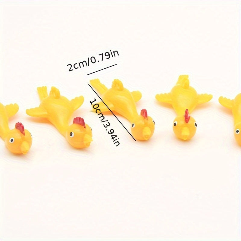 10pcs Slingshot Chicken Rubber Chicken Flick Chicken Flying Chicken