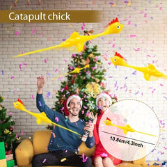 10pcs Slingshot Chicken Rubber Chicken Flick Chicken Flying Chicken