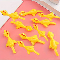10pcs Slingshot Chicken Rubber Chicken Flick Chicken Flying Chicken
