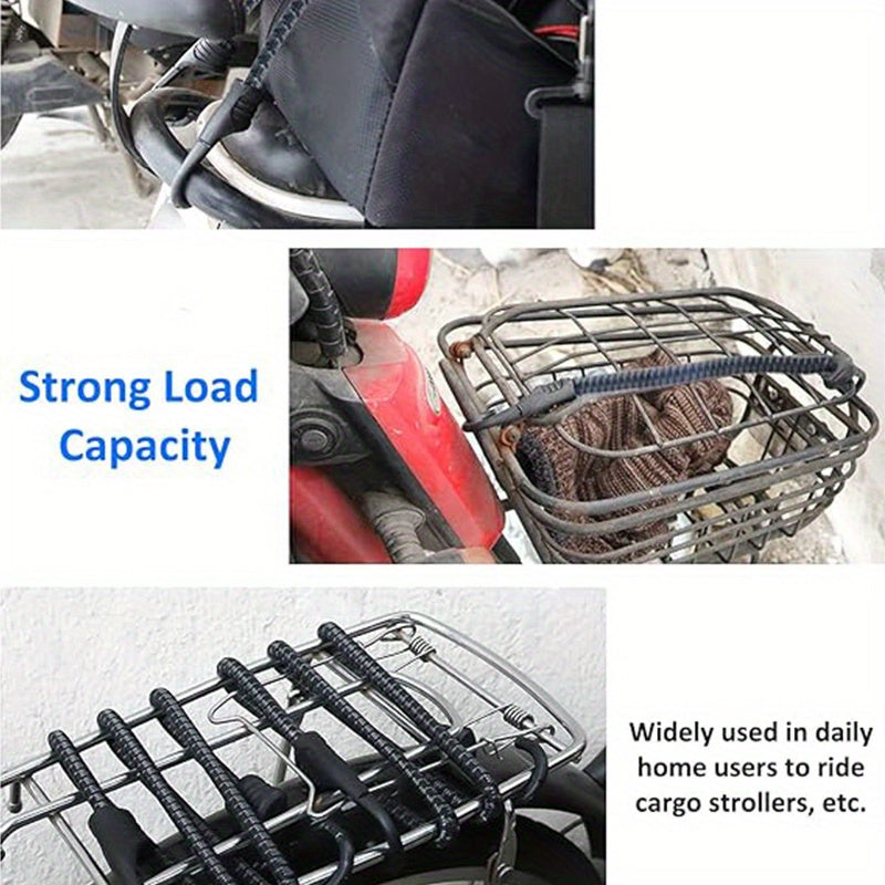 5pcs Elastic Luggage Straps Assorted Lengths Hooks Camping Bike Van Cover