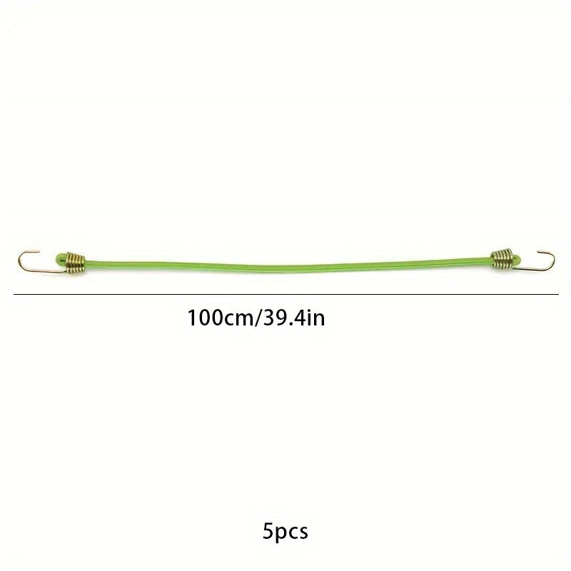 5pcs Elastic Luggage Straps Assorted Lengths Hooks Camping Bike Van Cover