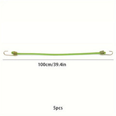 5pcs Elastic Luggage Straps Assorted Lengths Hooks Camping Bike Van Cover