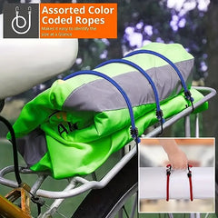 5pcs Elastic Luggage Straps Assorted Lengths Hooks Camping Bike Van Cover