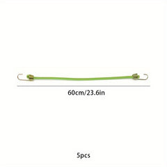 5pcs Elastic Luggage Straps Assorted Lengths Hooks Camping Bike Van Cover