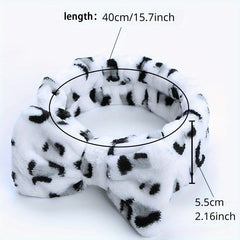 Leopard Print Bow Headband Elastic Hair Band for Face Washing