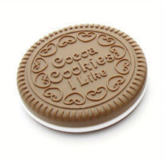 Mini Chocolate Cookie Biscuits Shape Compact Mirror With Comb