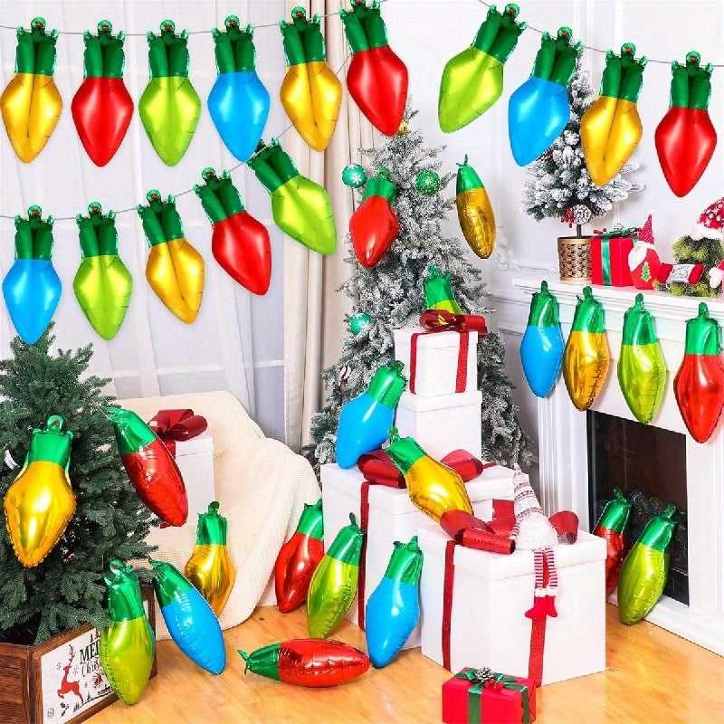 5pcs 50.8cm Christmas Light Bulb Balloon Aluminum Film Xmas Party Decor