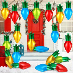 5pcs 50.8cm Christmas Light Bulb Balloon Aluminum Film Xmas Party Decor