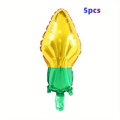 5pcs 50.8cm Christmas Light Bulb Balloon Aluminum Film Xmas Party Decor