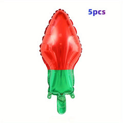 5pcs 50.8cm Christmas Light Bulb Balloon Aluminum Film Xmas Party Decor