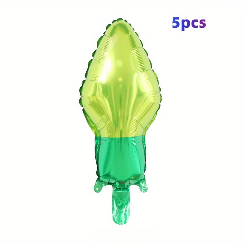 5pcs 50.8cm Christmas Light Bulb Balloon Aluminum Film Xmas Party Decor