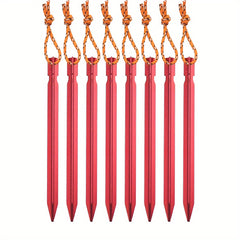 8pcs Ultralight V Shaped Aluminum Tent Stakes for Camping