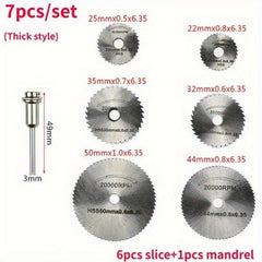 7pcs HSS Cutting Blades for Wood Plastic Aluminum Soft Metals