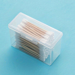 Clear Travel Storage Box Portable Organizer for Toothpicks Cotton Swabs