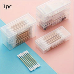 Clear Travel Storage Box Portable Organizer for Toothpicks Cotton Swabs