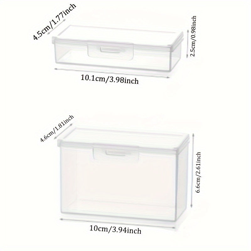Clear Travel Storage Box Portable Organizer for Toothpicks Cotton Swabs