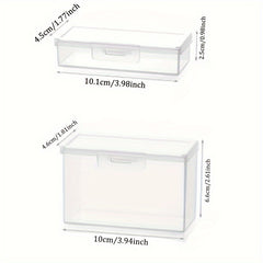 Clear Travel Storage Box Portable Organizer for Toothpicks Cotton Swabs
