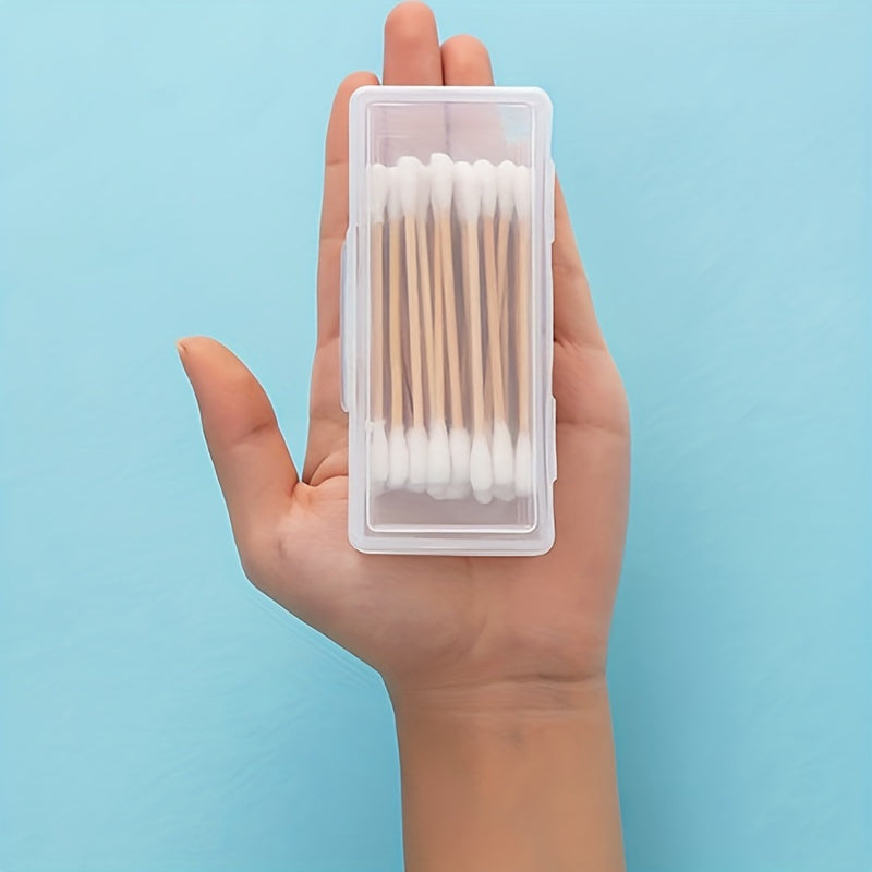 Clear Travel Storage Box Portable Organizer for Toothpicks Cotton Swabs