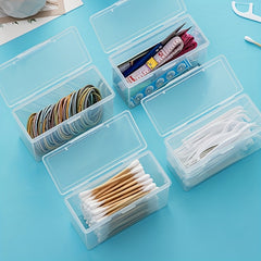 Clear Travel Storage Box Portable Organizer for Toothpicks Cotton Swabs