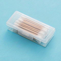Clear Travel Storage Box Portable Organizer for Toothpicks Cotton Swabs