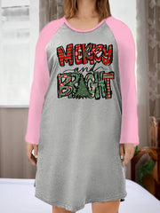 Christmas Nightdress Women's Plus Christmas Tree Tee Sleep Dress