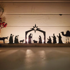 Iron Jesus Born Christmas Light Frame Wall Decoration Pendant