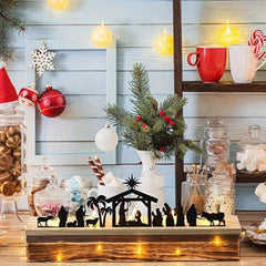 Iron Jesus Born Christmas Light Frame Wall Decoration Pendant
