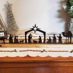 Iron Jesus Born Christmas Light Frame Wall Decoration Pendant