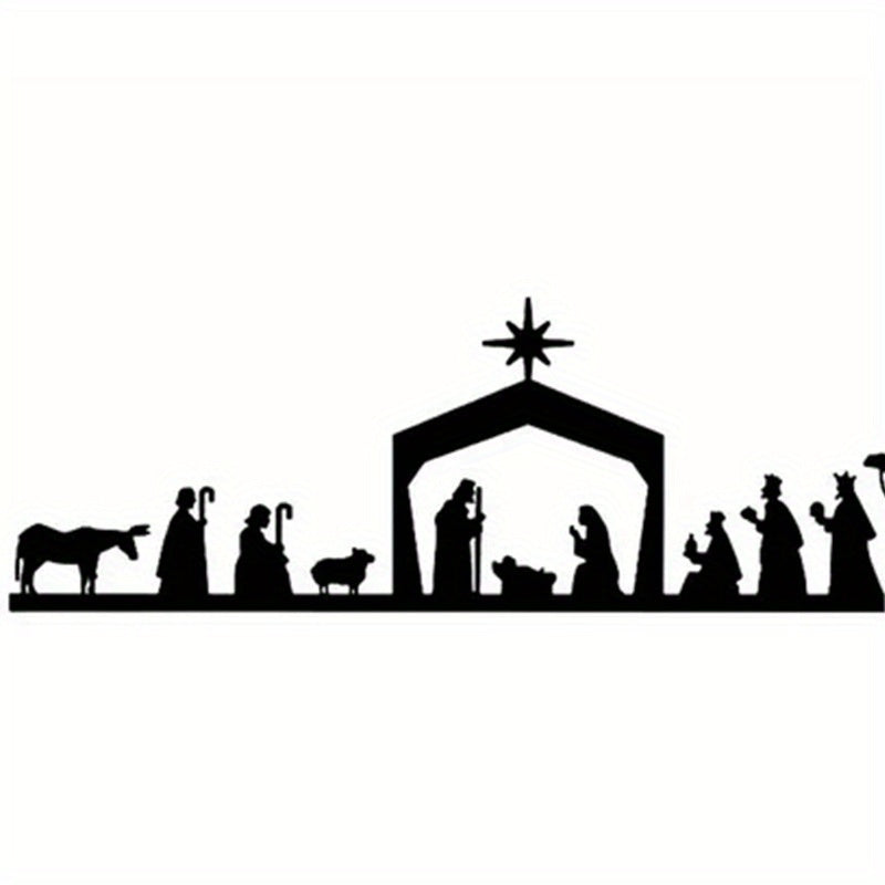 Iron Jesus Born Christmas Light Frame Wall Decoration Pendant