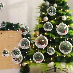 10pcs Clear Plastic Christmas Ornaments for DIY Crafts and Decorations
