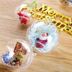 10pcs Clear Plastic Christmas Ornaments for DIY Crafts and Decorations