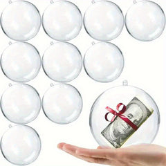 10pcs Clear Plastic Christmas Ornaments for DIY Crafts and Decorations