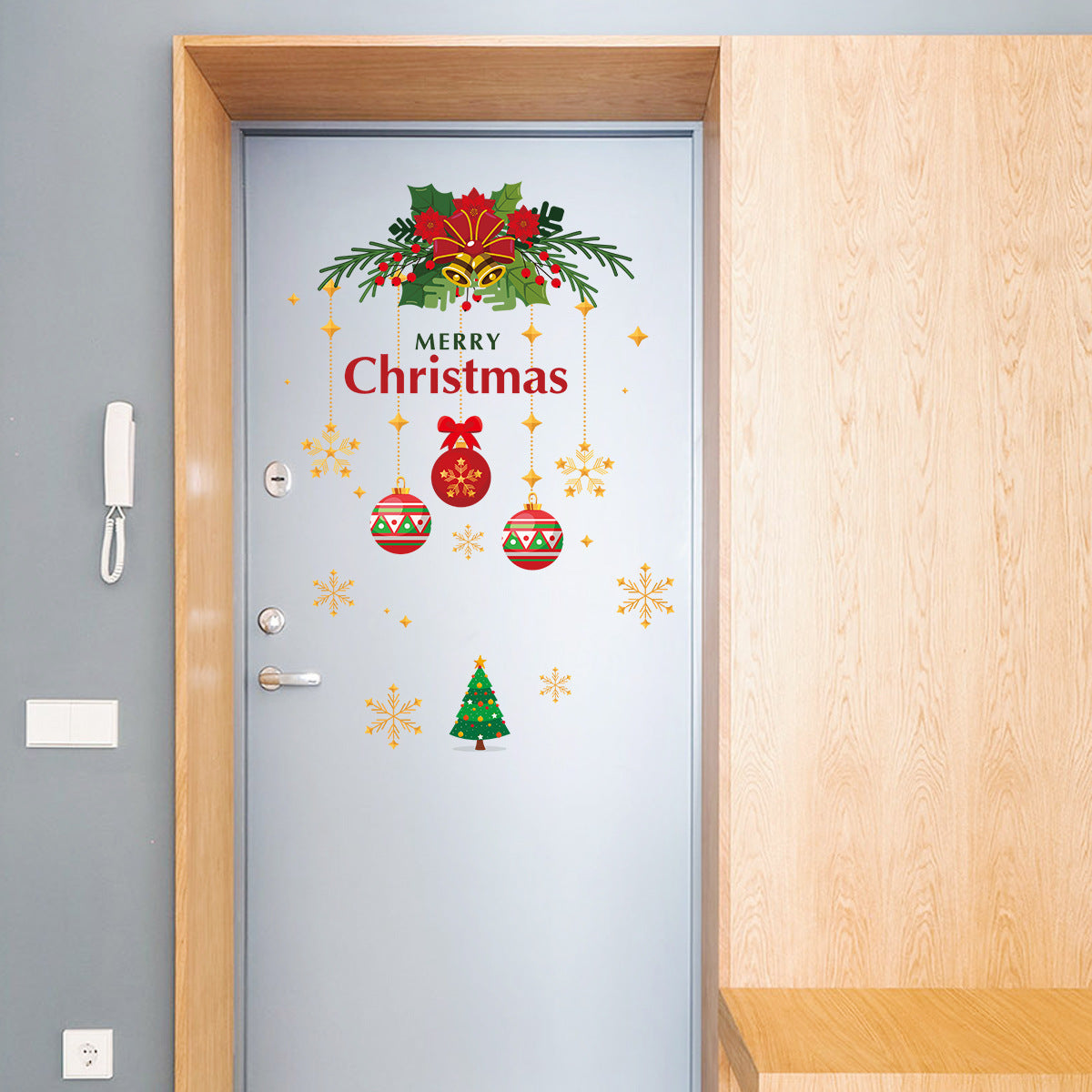 Christmas Door Window Decoration Sticker Festive Party Decorative Wall Sticker