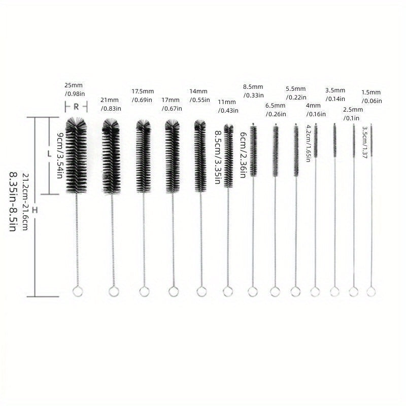 13Pcs Long Nylon Cleaning Straw Brush Set Bottle Tube Washing Tool Kit