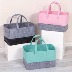Large Capacity Felt Shopping Bag Tote for Toy Book Storage