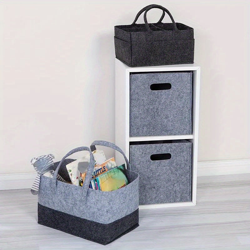 Large Capacity Felt Shopping Bag Tote for Toy Book Storage
