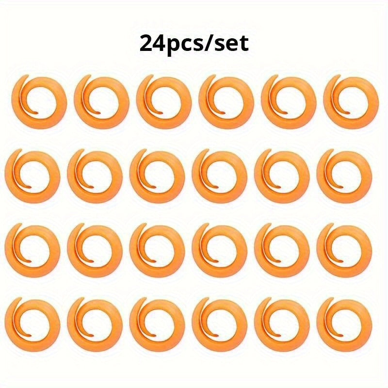 24pcs Coil Clamp Soft Plastic Clip Tools Prevent Thread End From Unwinding