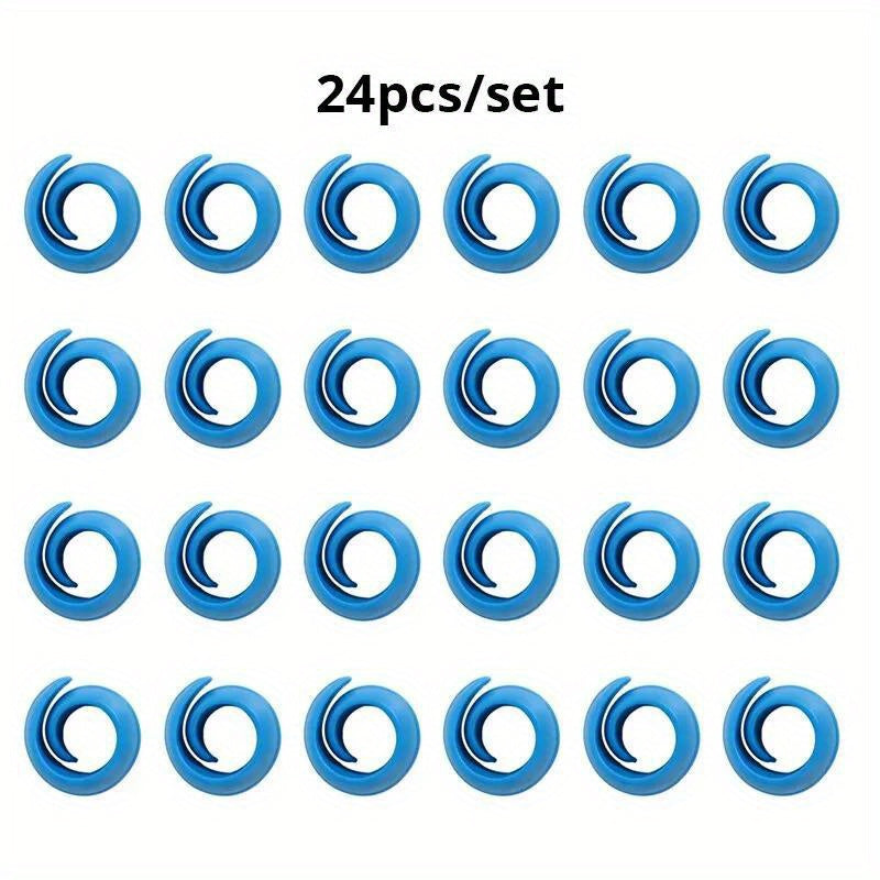 24pcs Coil Clamp Soft Plastic Clip Tools Prevent Thread End From Unwinding