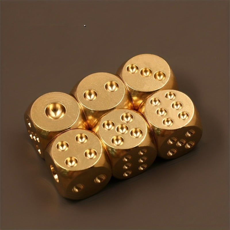 5pcs Brass Dices For Board Game Bar Supplies Random Style