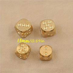 5pcs Brass Dices For Board Game Bar Supplies Random Style