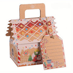 Christmas House Shaped Candy Merry Home Decoration Santa Claus