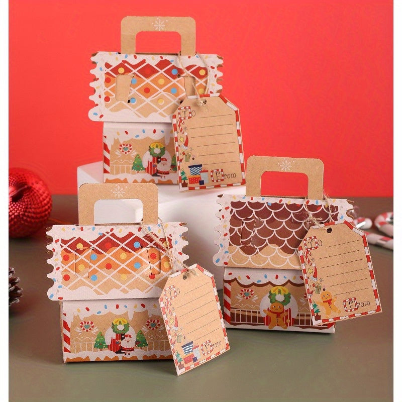 Christmas House Shaped Candy Merry Home Decoration Santa Claus
