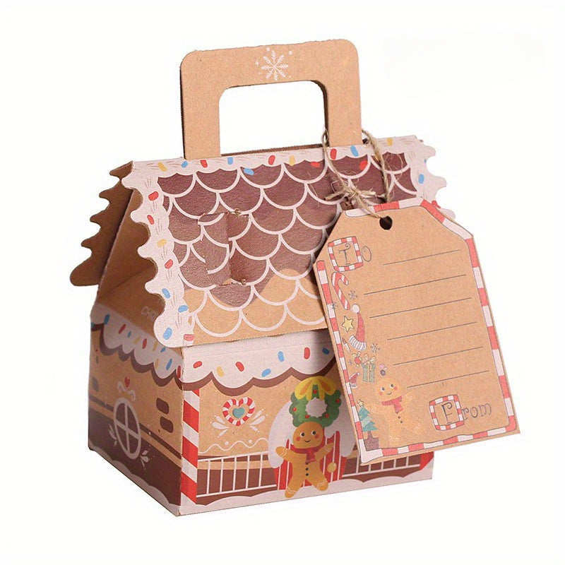 Christmas House Shaped Candy Merry Home Decoration Santa Claus
