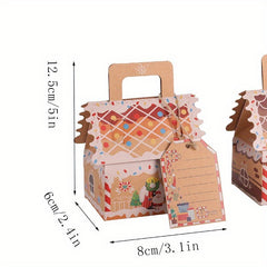 Christmas House Shaped Candy Merry Home Decoration Santa Claus