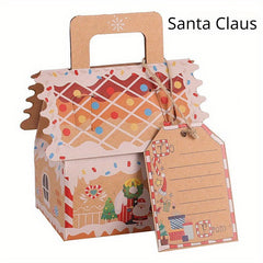 Christmas House Shaped Candy Merry Home Decoration Santa Claus